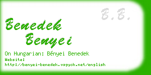 benedek benyei business card