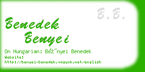 benedek benyei business card